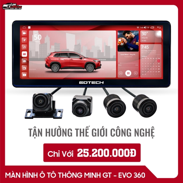 Màn Hình Gotech Evo 360 | Màn Hình Ô Tô Thông Minh